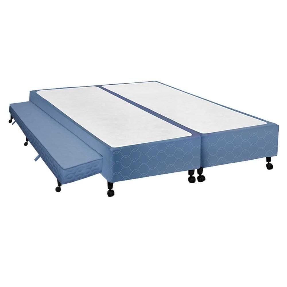 Cama Box Base C-auxiliar Queen Poli Tecido Blue (158x198x27) - Castor