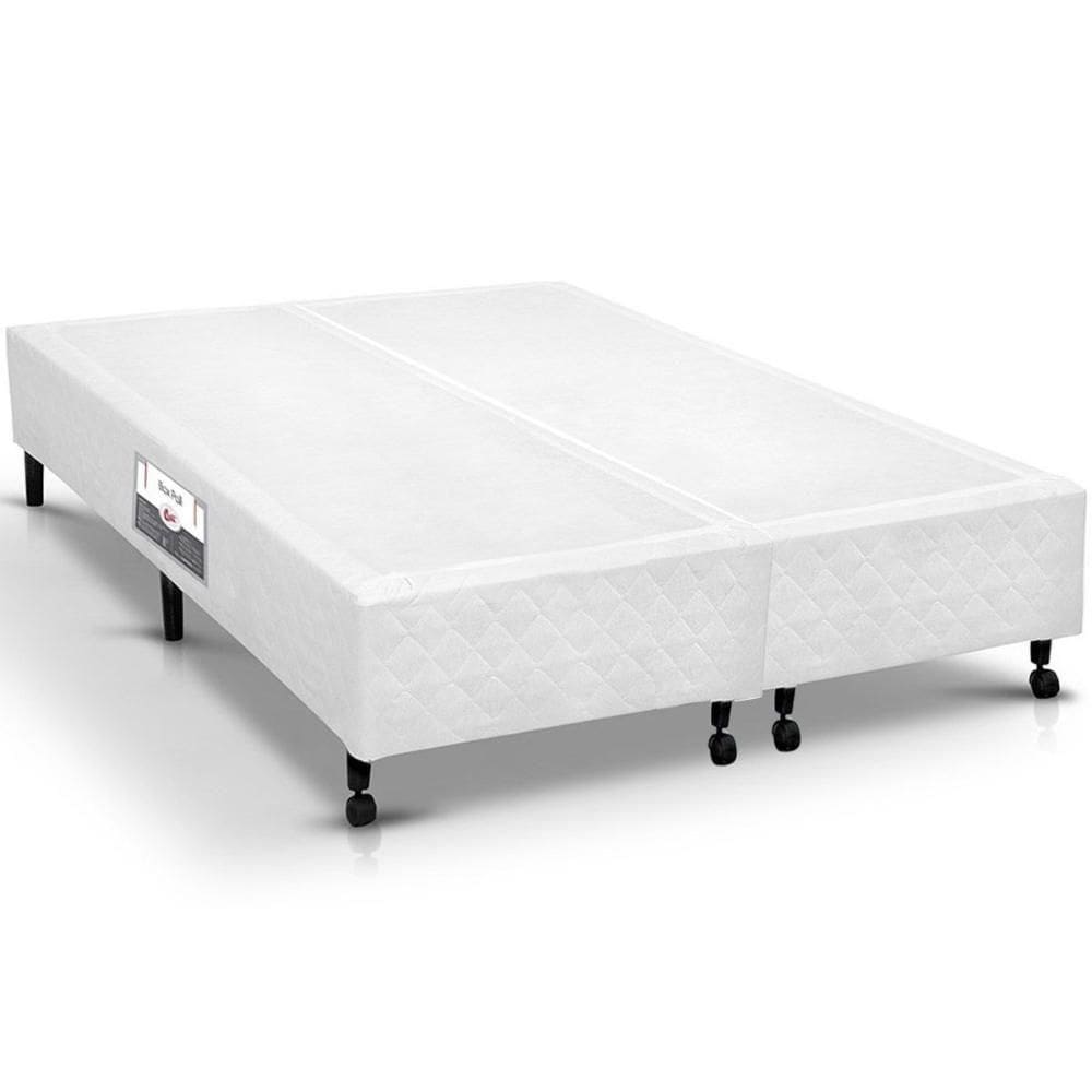 Cama Box Base Queen Poli Tecido White (158x198x23) - Castor