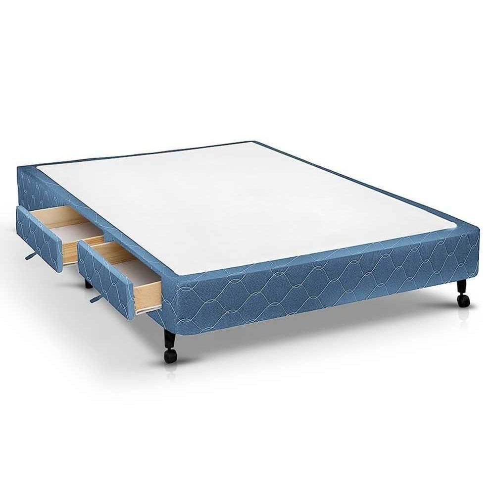 Cama Box Base C/gavetas Viúva Poli Tecido Blue (128x27-c/2 Gavs) - Castor