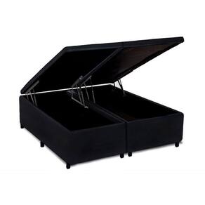 Cama Box Baú King Universal Suede Black (186x198x35) - Costa Rica