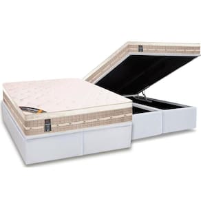 Cama Box Baú King: Colchão Molas Bonnel Castor Premium Tecnopedic + Base Crc Courano Black(193x203)