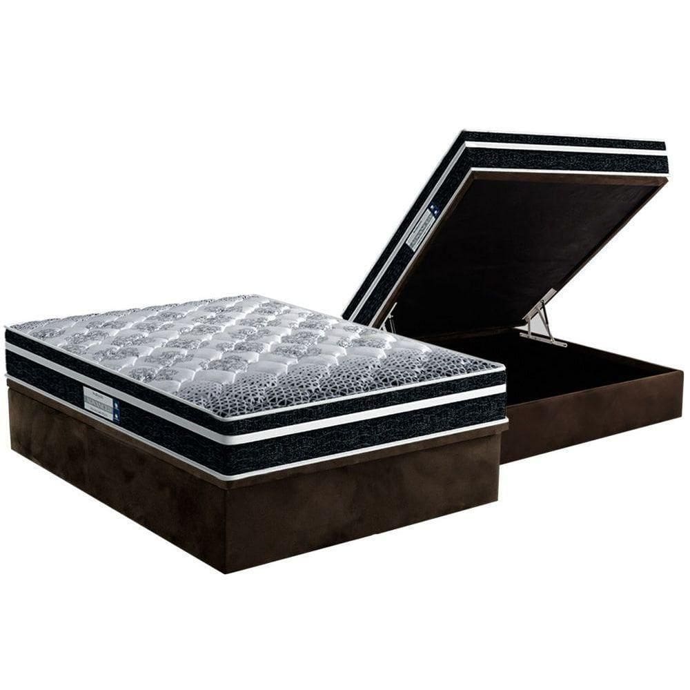 Cama Box Baú Casal: Colchão Anatômico Probel D33/Ep Tech1500 Plus + Base Brown(138X188)