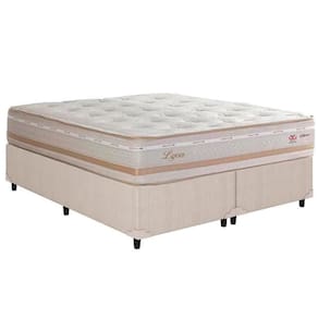 Cama Box King: Colchão Molas Herval Maxspring Lyon + Base Crc Courano Clean(193X203)
