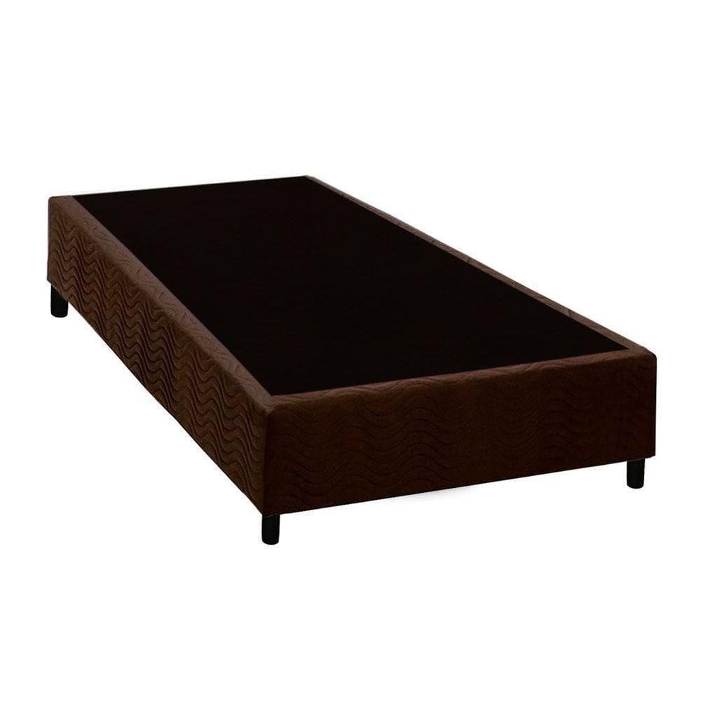 Cama Box Base Solteiro Universal Suede Brown (96X203X20) - Costa Rica