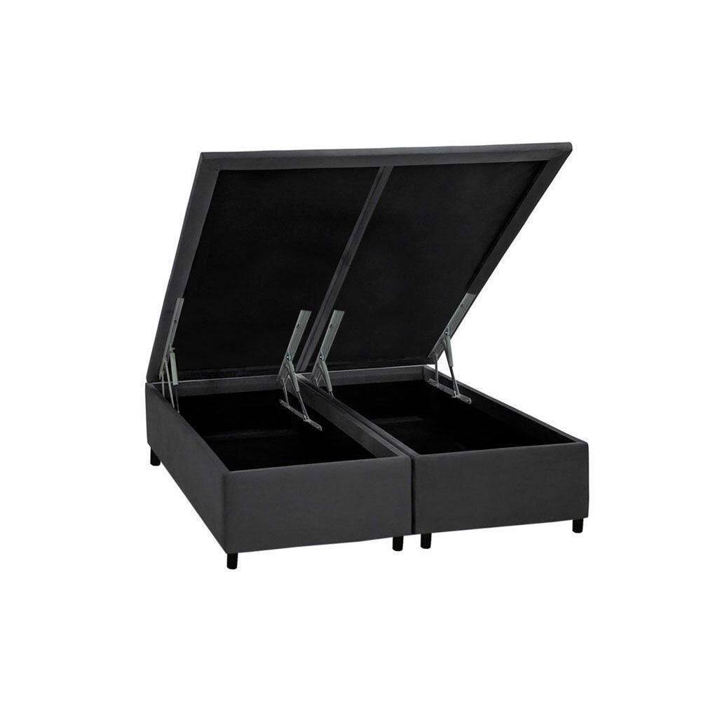 Cama Box Baú Universal King Courano Gray (193x203x35) - Costa Rica