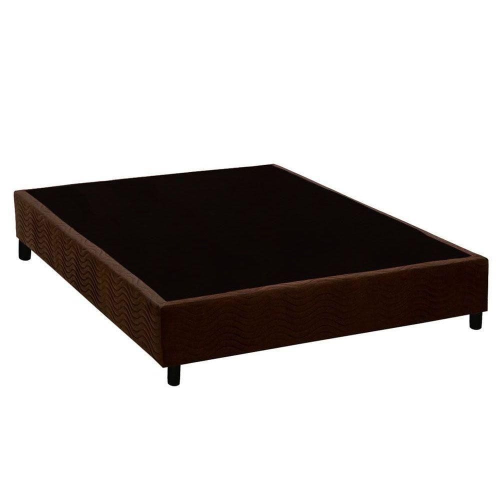Cama Box Base Casal Universal Suede Brown (138x188x20) - Costa Rica