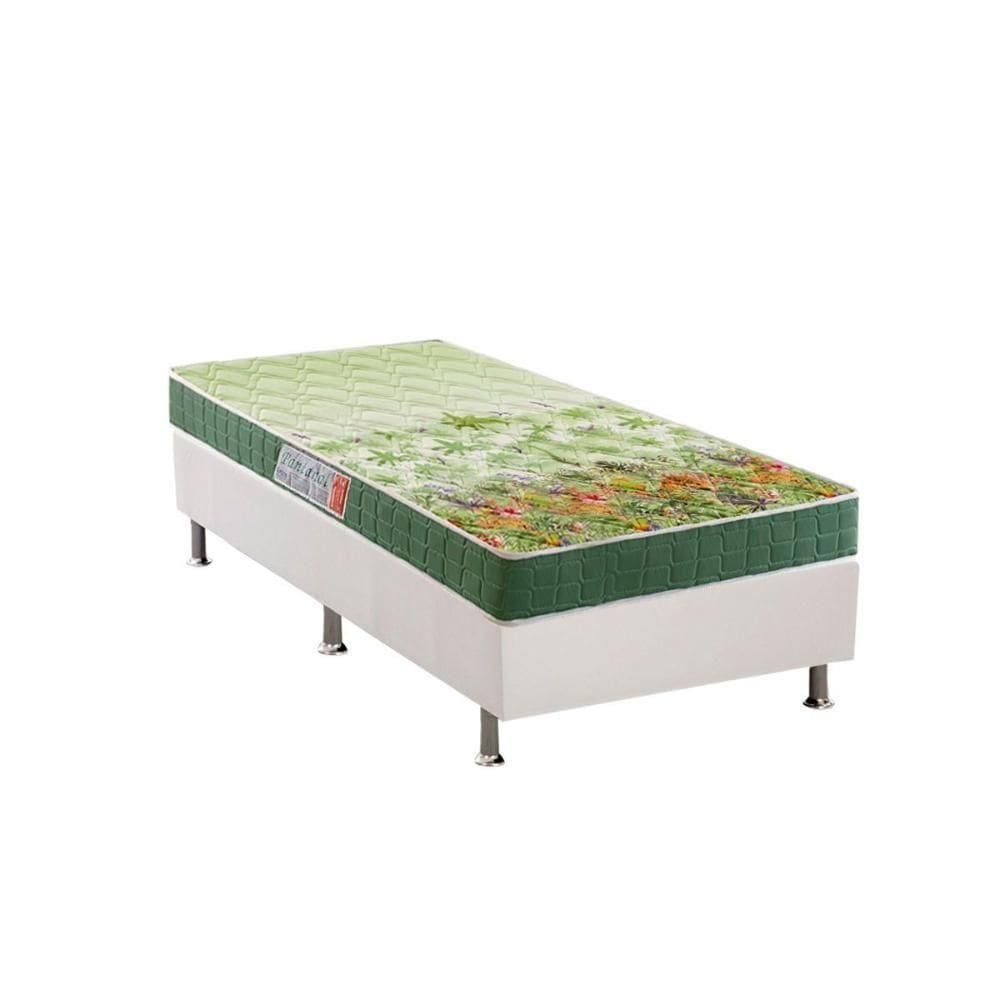 Cama Box Solteiro: Colchão Anatômico Anjos D28/ep Pantanal + Base Crc Courano White(88x188)