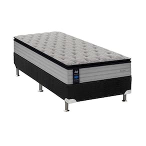 Cama Box Solteiro: Colchão Molas Sealy Posturepedic Passion + Base Crc Suede Black(88x188)