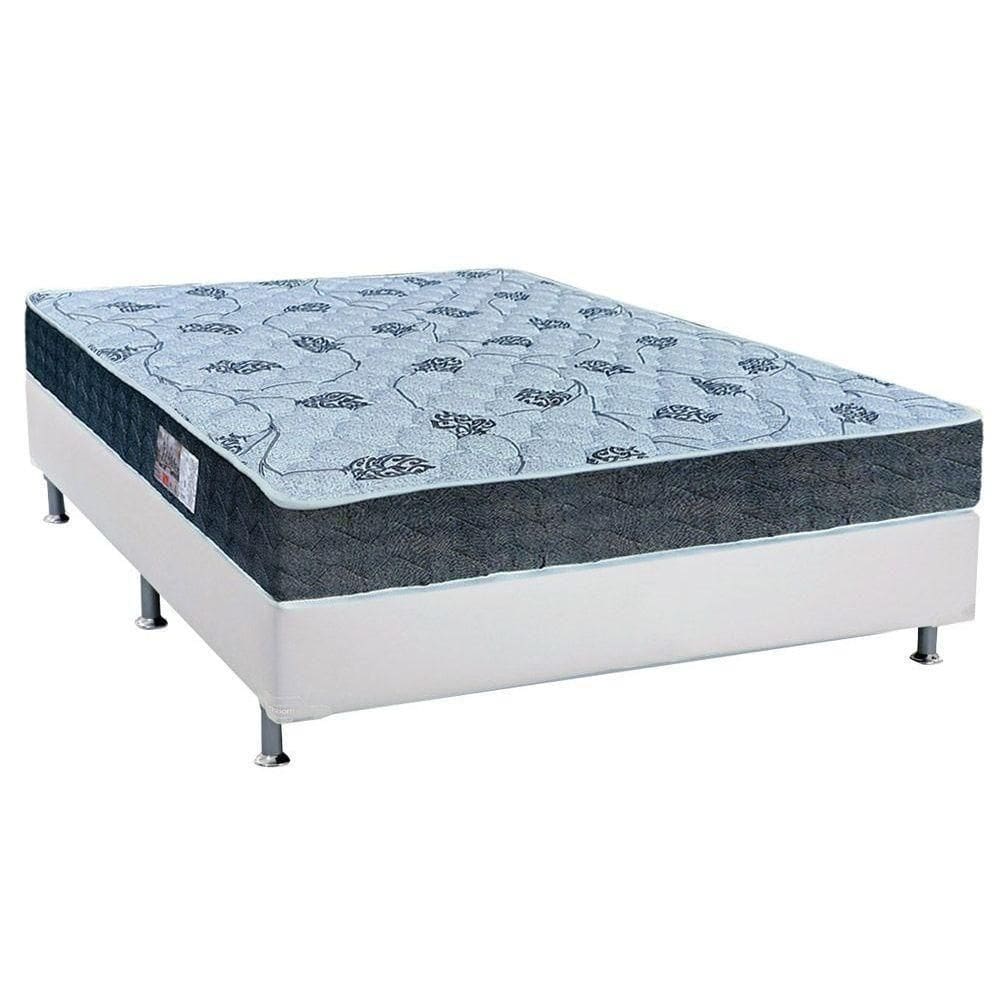 Cama Box Casal: Colchão Espuma D45 Orthoflex Comfortpedic Line + Base Crc Courano White(138x188)