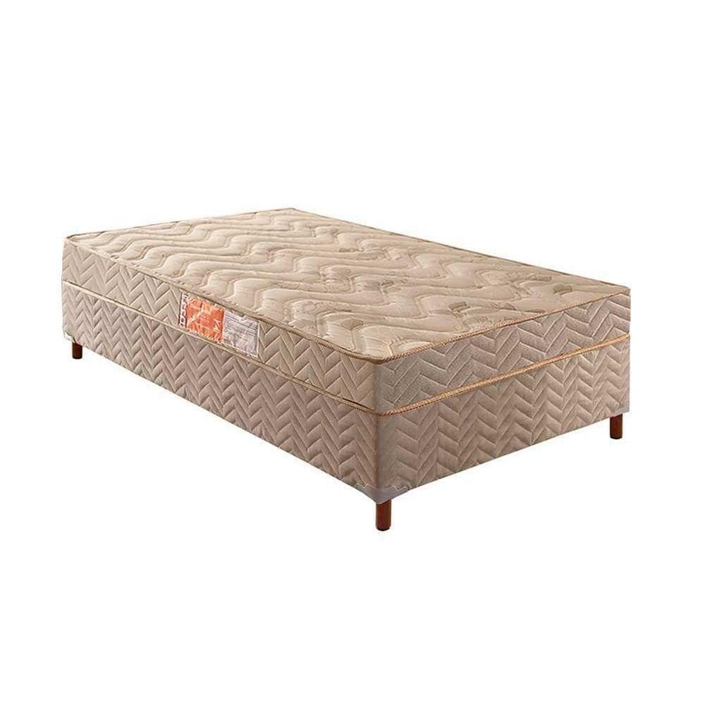 Cama Box Solteiro: Colchão Espuma Paropas D33 Pasquale + Base Crc Suede Clean(88x188)