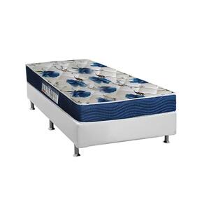 Cama Box Solteiro: Colchão Ortobom D28/Ep Fort Tech Iso 60 + Base Courano White(78X188)