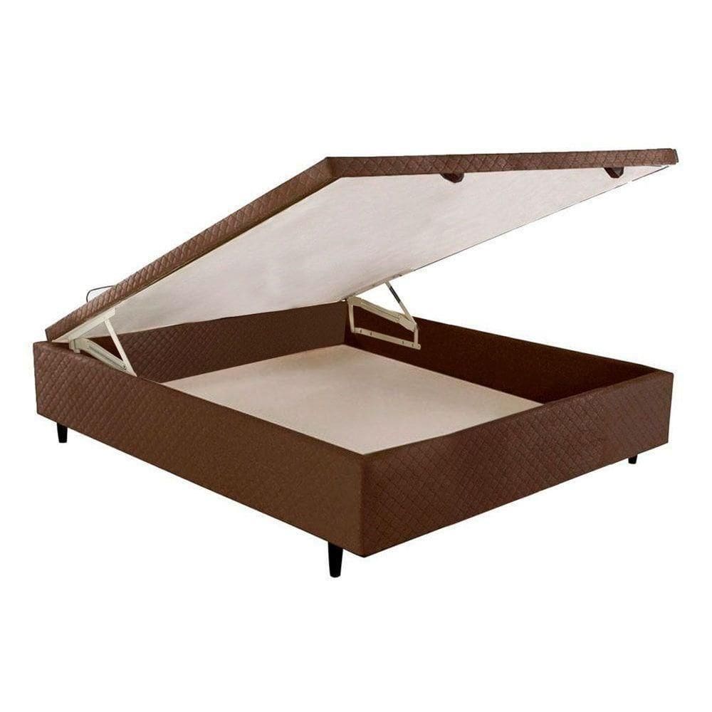 Cama Box Baú Universal Casal Mh1439 Bordado Brown (138x188x35) - Herval