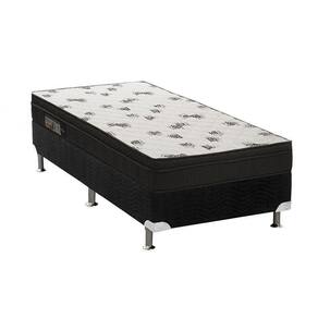 Cama Box Solteiro: Colchão Espuma D45 Ortobom Light Ortopilow + Base Crc Suede Black(88X188)