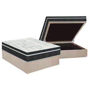 Cama Box Baú Casal: Colchão Molas Bonnel Orthoflex Venezia + Base Crc Suede Clean(138X188)