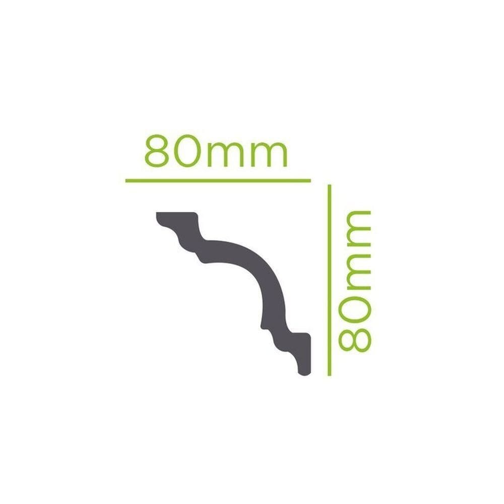 Kit com 20 Barras Rodateto de Poliestireno 8cm X 80mm Liso 40m Branco