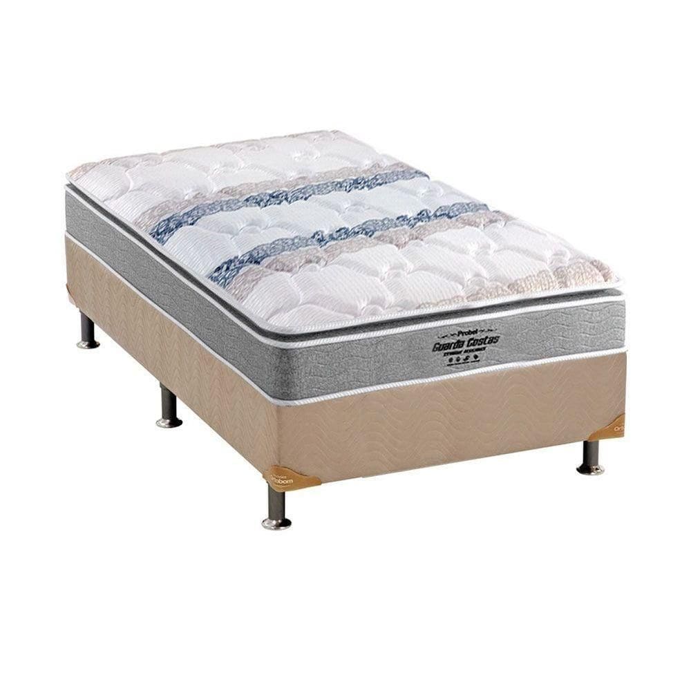 Cama Box Solteiro: Colchão Anatômico Probel D33/Ag65 Extreme Resistence + Base Clean(88X188)