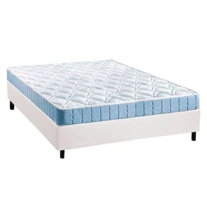 Cama Box Casal: Colchão Espuma Anjos Querubim + Base Crc Courano White(138X188)