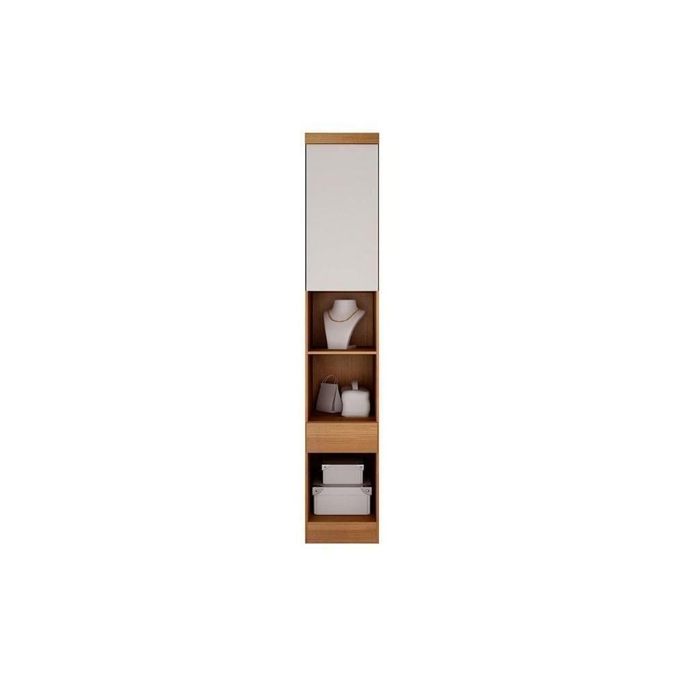 Mesa De Cabeceira Modulada Armário Rizon C/ 1 Gaveta Cor Freijó/fendioff - Novo Horizonte