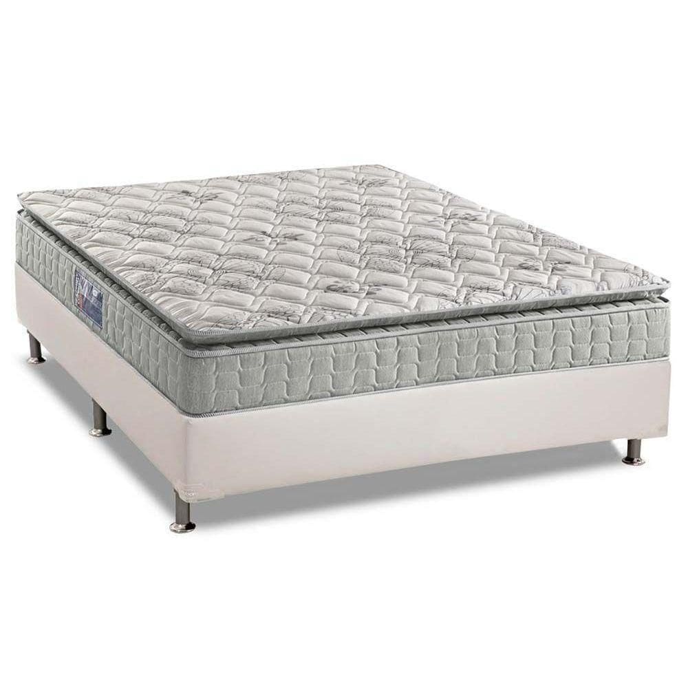 Cama Box Casal: Colchão Espuma D33 Anjos Orthosono + Base Crc Courano White(138X188)