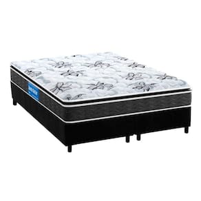 Cama Box King: Colchão Espuma Probel D40 Guarda Costas Premium Hiper Firme + Base Black(193X203)