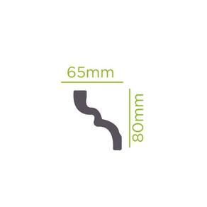 Kit com 15 Barras Rodateto de Poliestireno 8cm X 65mm Liso 30m Branco