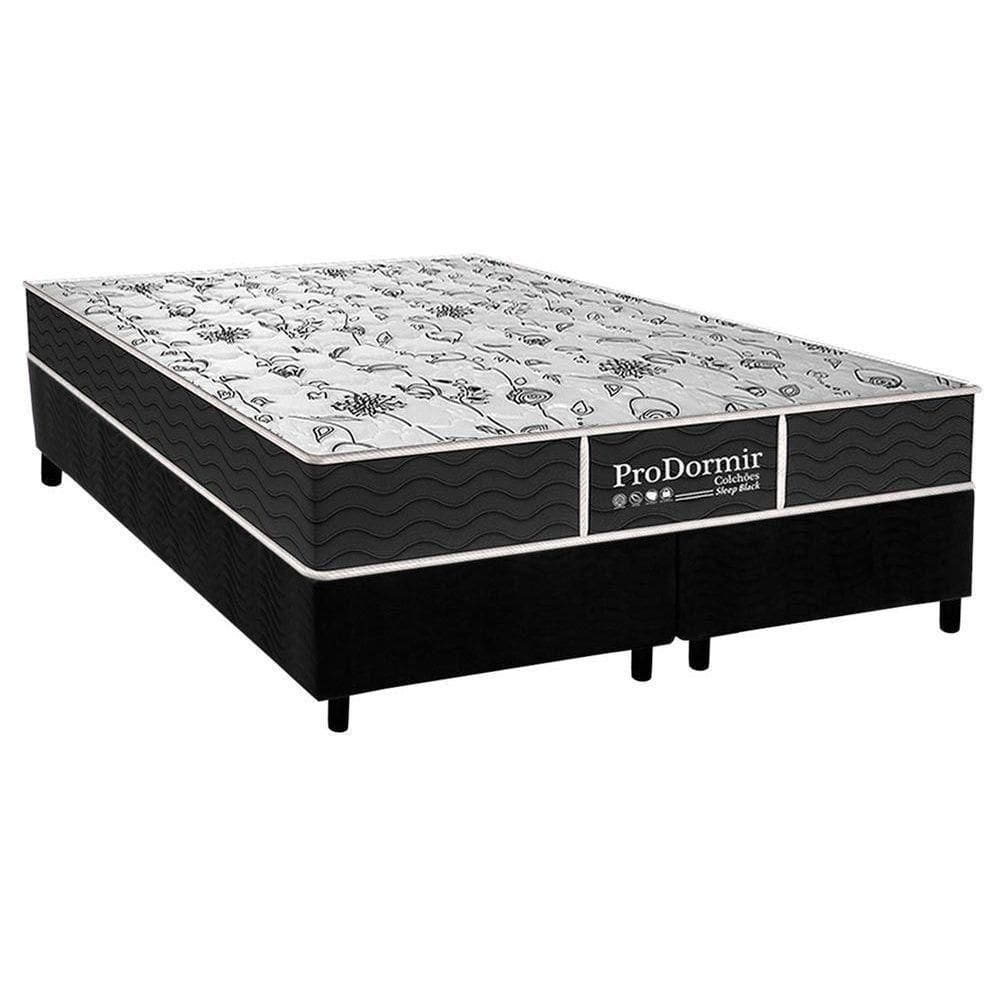 Cama Box King: Colchão Molas Probel Prolastic Sleep + Base Crc Suede Black(193X203)