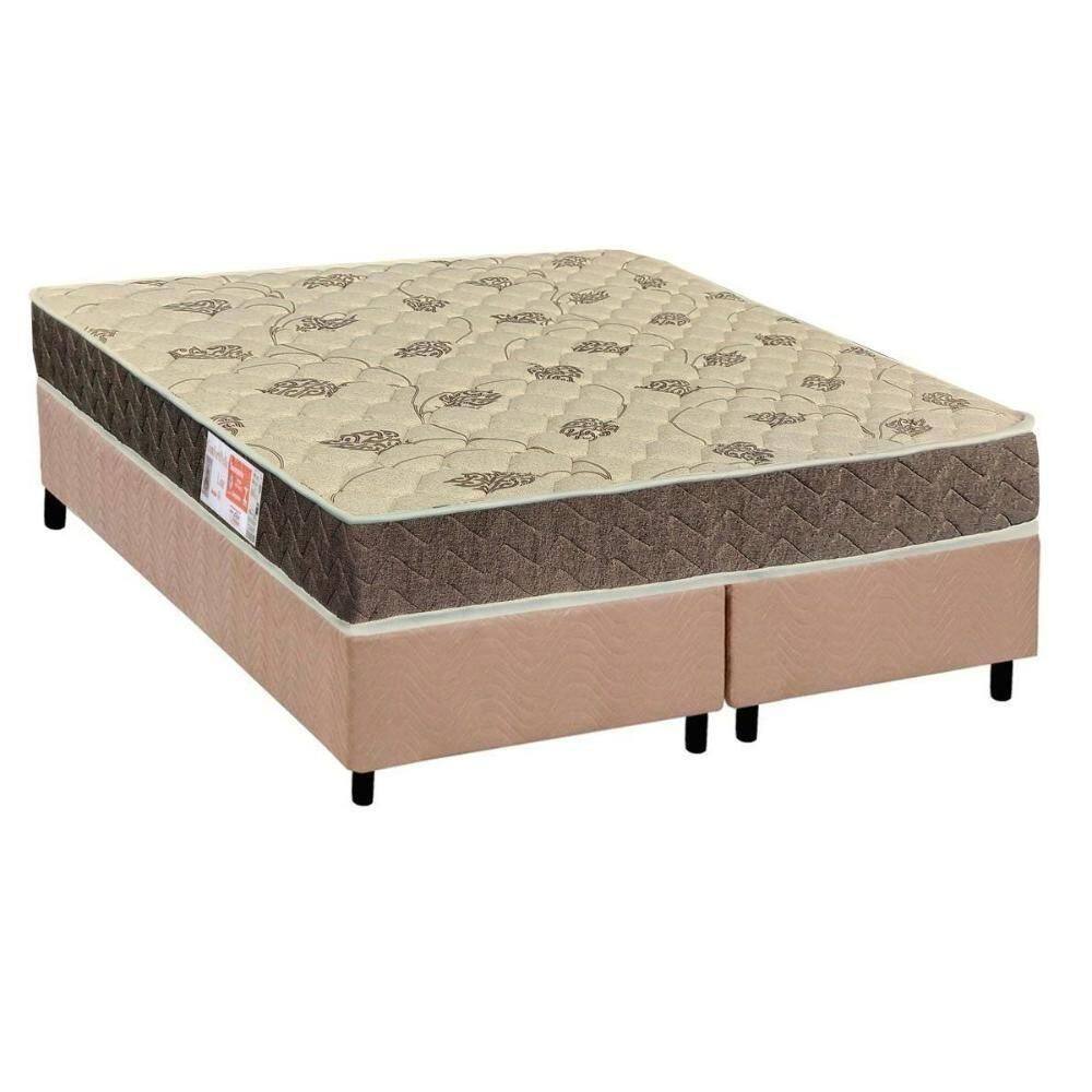 Cama Box Queen: Colchão Espuma D33 Orthoflex Comfortpedic Line + Base Crc Suede Clean(158X198)