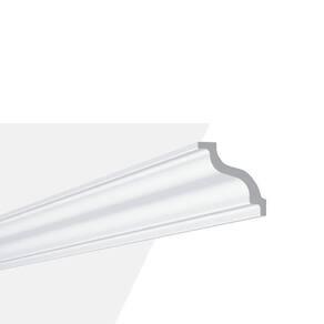 Kit com 30 Barras Rodateto de Poliestireno 7cm X 70mm Liso 60m Branco