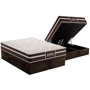Cama Box Baú King: Colchão Ortopédico Probel Guarda Costas Extra Firme + Base Brown(193X203)