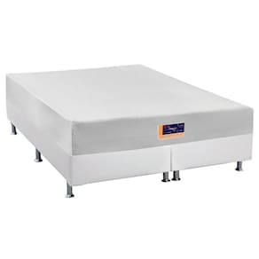 Cama Box Queen: Colchão Espuma Castor Vitagel Hr Visco Gel + Base Crc Courano White(158X198)