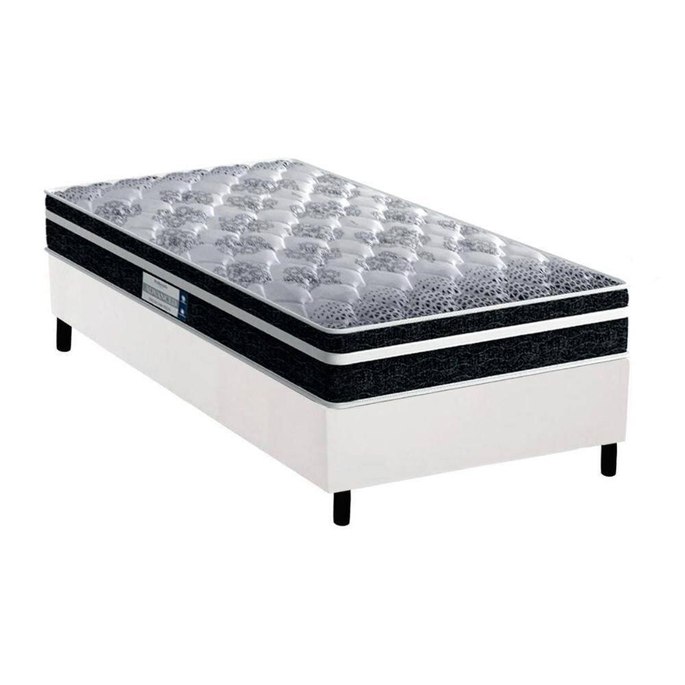 Cama Box Solteiro: Colchão Espuma D33 Probel /Ep Tech1500 Plus + Base White(88X188)