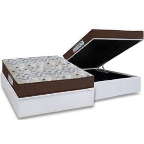 Cama Box Baú Colchão Ortopédico Ortobom D45 / Ep Iso 150 Mega FirmeBase Courano White(138x188)