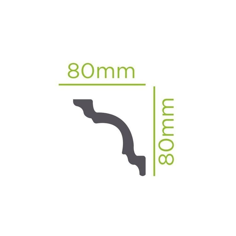 Kit com 30 Barras Rodateto de Poliestireno 8cm X 80mm Liso 60m Branco