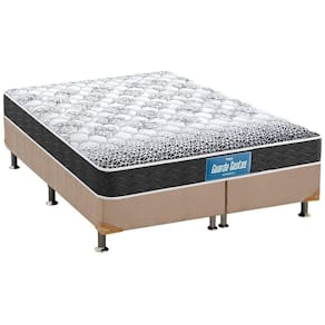 Cama Box Queen: Colchão Espuma Probel D28/Ep Anatômico Guarda Costas Plus + Base Clean(158X198)