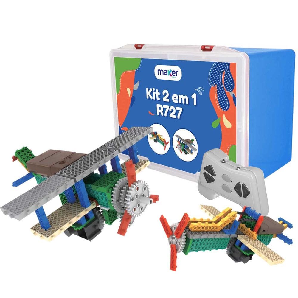 Robótica Educacional Avião Controle Brinquedo Kit 2 em 1 - R727
