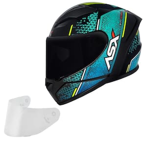 Capacete Masculino Asx City Storm Azul Moto + Viseira Fume