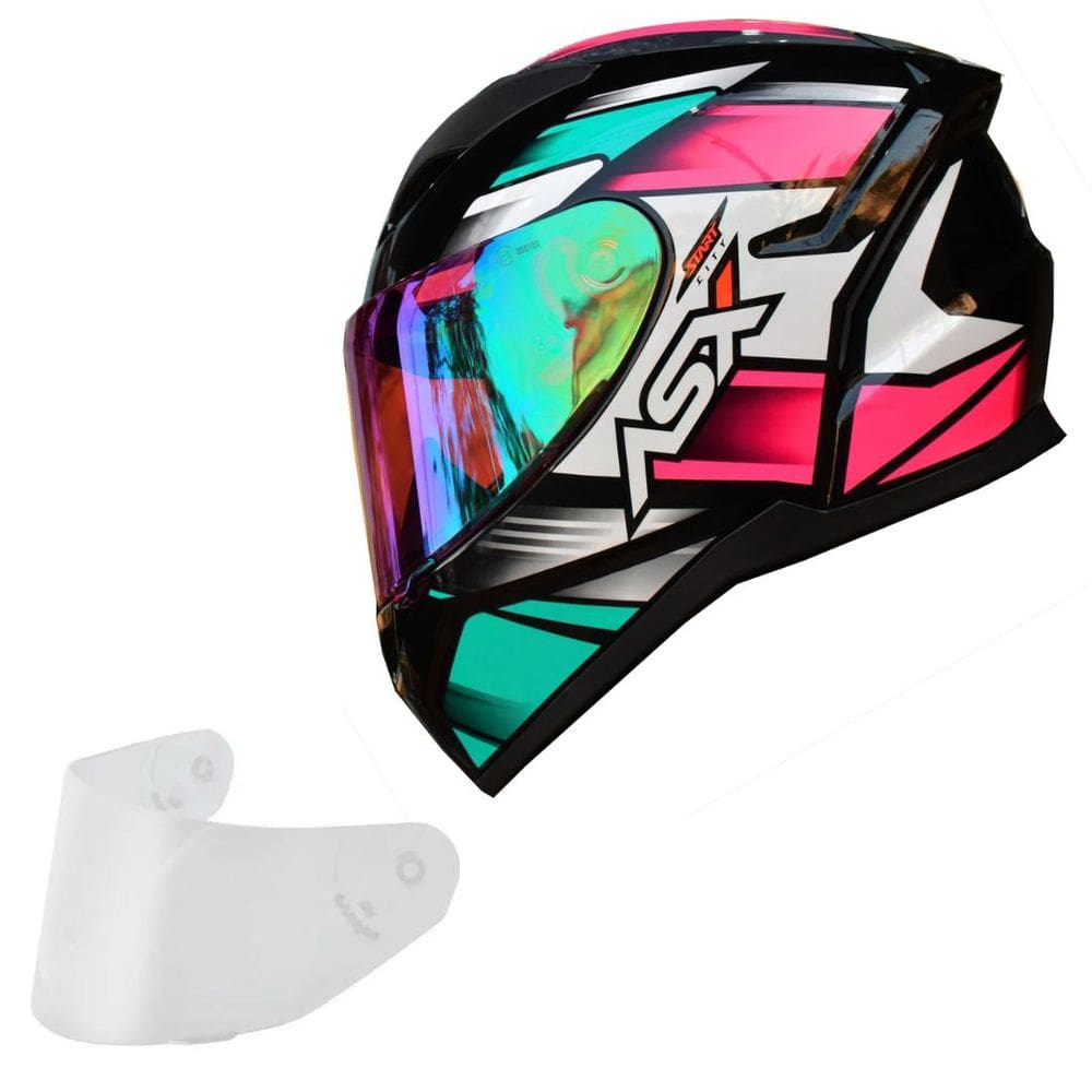 Capacete Feminino Asx City Start Rosa Esportivo Viseira Rosa