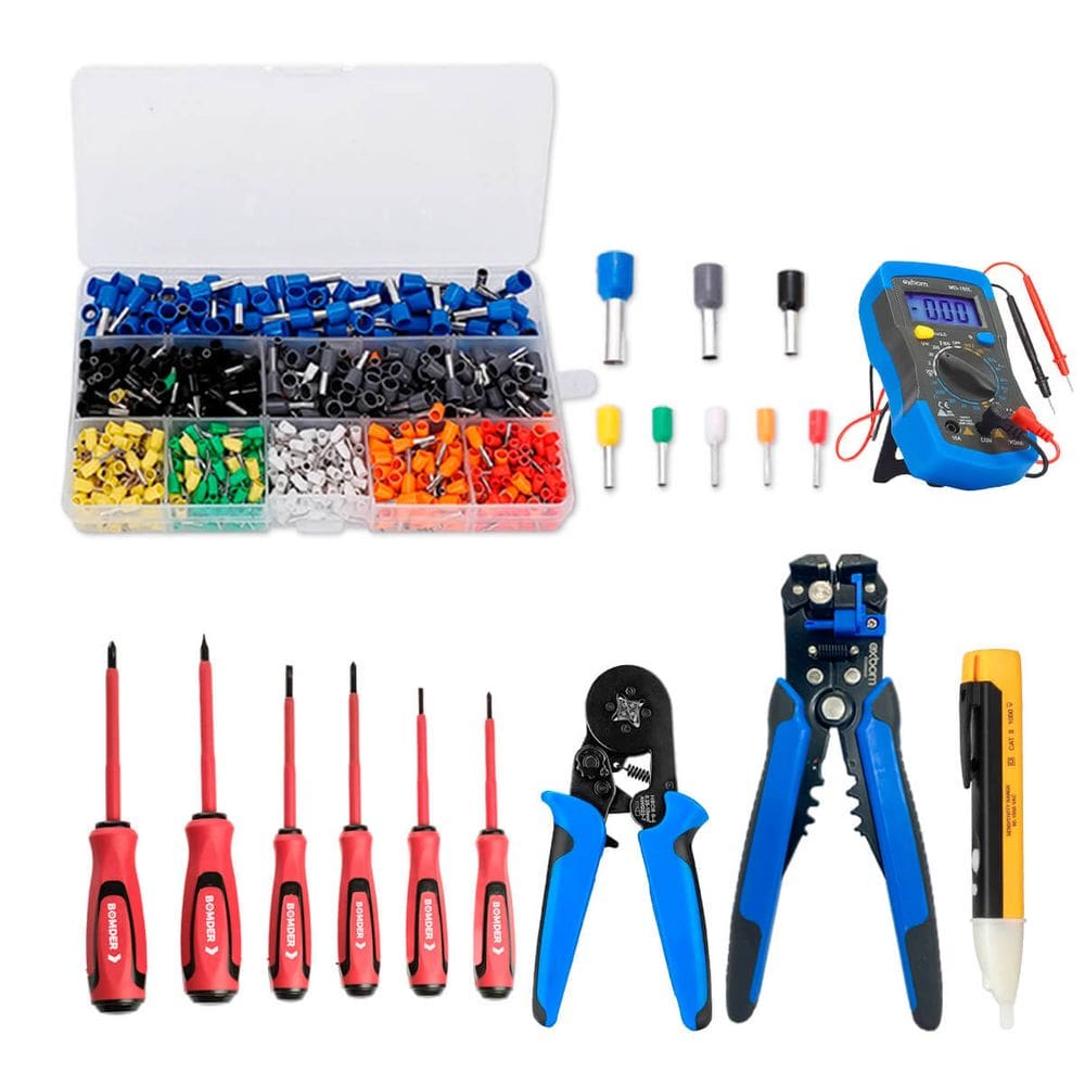 Kit Eletricista Completo: Alicates, Chaves, Detector de Tensão, Conectores e Multímetro - Alta Performance e Segurança