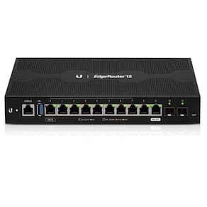 Roteador Ubiquiti EdgeRouter - 10 portas Gigabit - 2 portas SFP - 24V PoE Passivo - ER-12