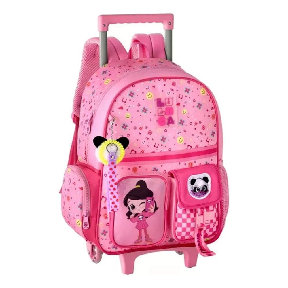Mochila de Carrinho Luluca c/ Chaveiro LU24614K Rosa - Clio