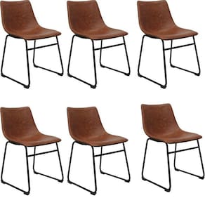 Conjunto com 6 Cadeiras para Sala de Jantar Bruna Marrom