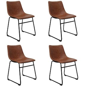 Conjunto com 4 Cadeiras para Sala de Jantar Bruna Marrom