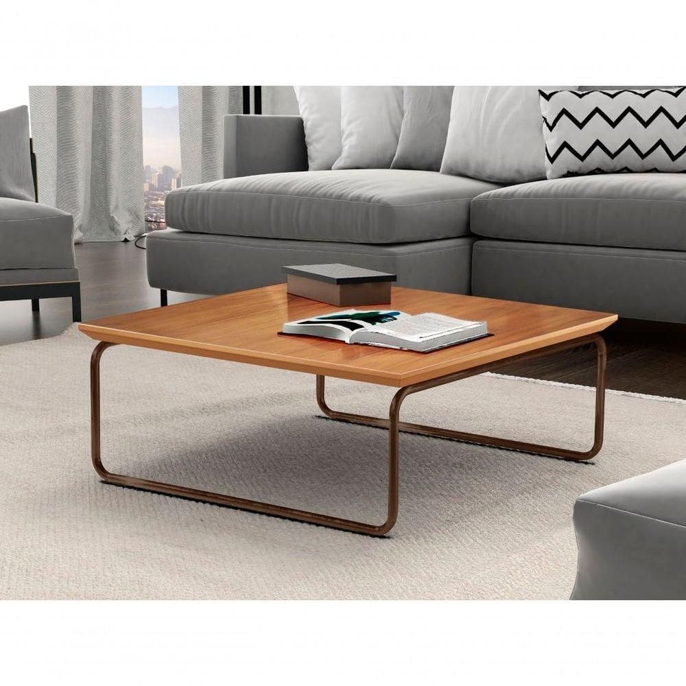 Mesa De Centro Kairos Pé Café Bisart Decor Cor:castanho