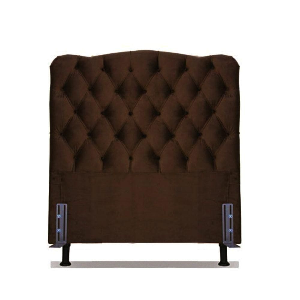Cabeceira Solteiro 88 - Bello Box - Dunas Suede Marrom