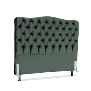 Cabeceira Queen 158 - Bello Box - Dunas Veludo Verde Militar