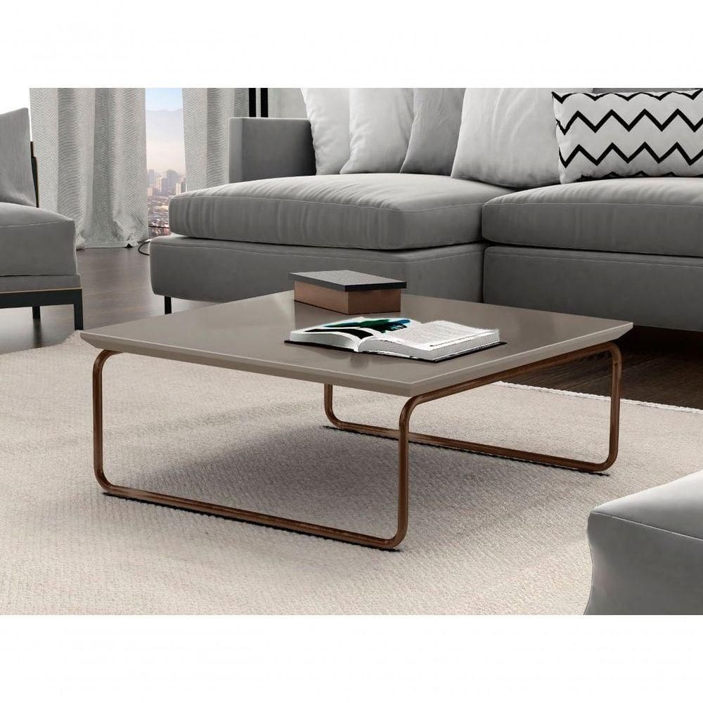 Mesa De Centro Kairos Pé Café Bisart Decor Cor:concreto