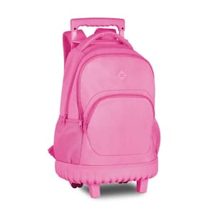 Mochila Rodinha 19 Com Alça Girls Rosa Pastel Clio