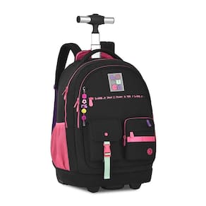 Mochila Rodinha 19 Com Alça Luluca Preto Com Chaveiro Clio