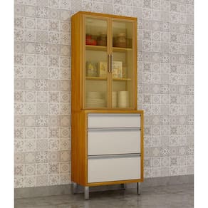 Paneleiro Cristaleira Jade Chf Moveis Cinamomo/off White