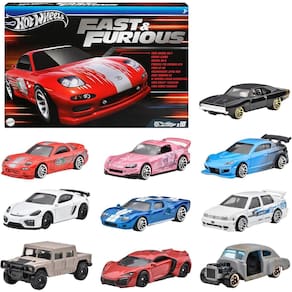 Pacote de 10 carros Hot Wheels HVX27 Fast and Furious para veículos de brinquedo